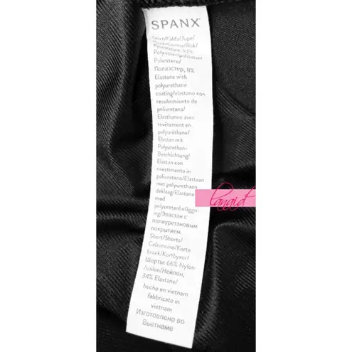 Spanx  Leather-Like Mini Skirt Luxe Black A-Line Edgy Gothic Motorcycle Skorts XL