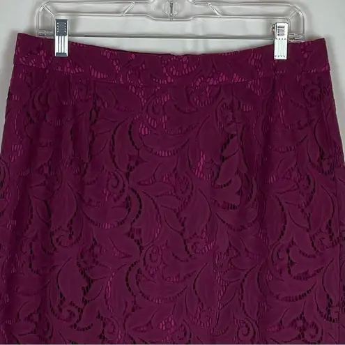 CAbi  Sheer Burgundy Lace BalletCore Party Event Pencil Skirt NWOT