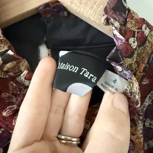 NWT Maison Tara Long Sleeve Mini Dress in Jewel Tone Medallion Pattern