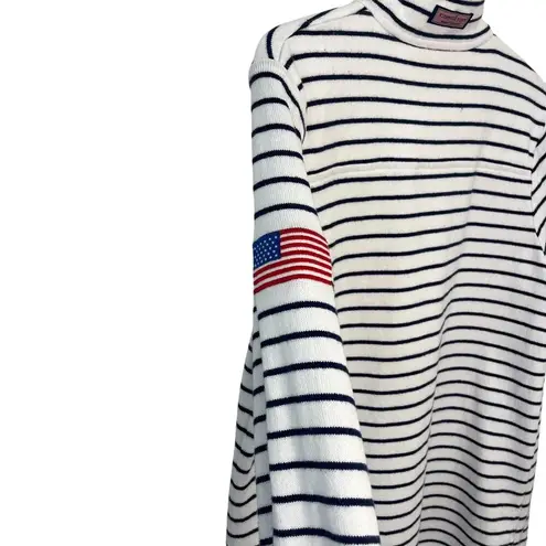 Vineyard Vines  Martha's Shep Shirt USA Flag Stripe Pull Over 1/4 Zip Ladies SM