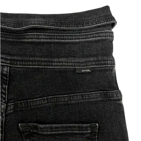 Mother Swooner Exposed Snap Jeans Wrong Side of the Tracks Black Denim Size 24