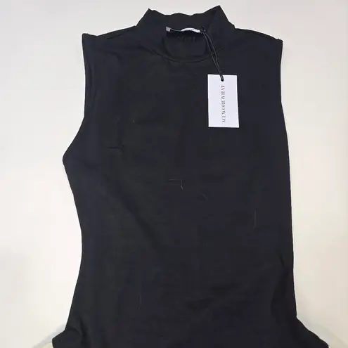 We Wore What Mockneck Dress in Black & Ivory