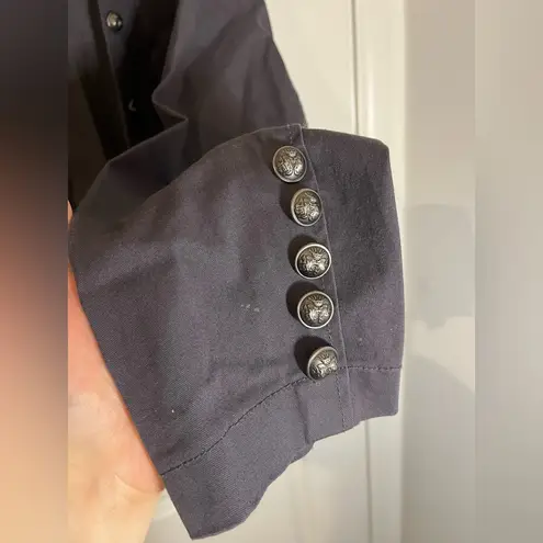 Torrid Cotton GrungeSailor Button Twill Peplum Hem Georgette Fabric Layer Jacket