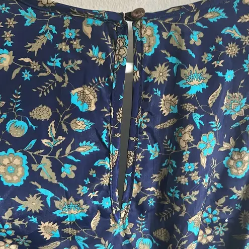 Evereve RAGA Floral Sapphire Blueprint Romper Size XS NWT