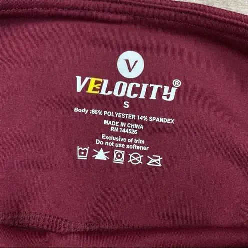 Velocity No Sweat Squat Proof Ankle Length Legging Crimson Red Small NWT