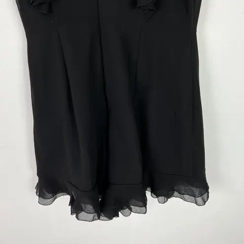 C/MEO COLLECTIVE Black Ruffle Romper Playsuit One Piece Size Small S T1485