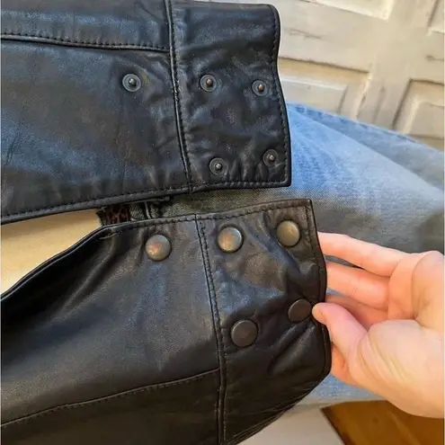 Vintage Gino di Giorgio Black Leather Moto Bomber Jacket Oversized W 2XL M XL Size XXL