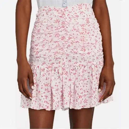 Ganni Georgette Ruched Chiffon Disty High-waisted Mini Skirt Women’s size 4 or S