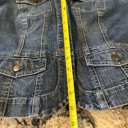 Calvin Klein Peplum Denim Jacket Fitted Size Small Jean Jacket 90’s Y2K vintage Blue