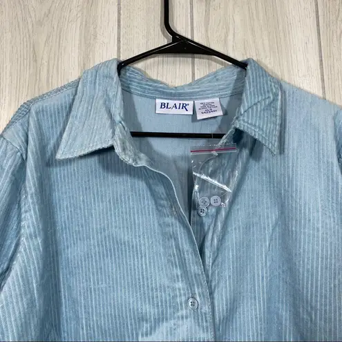Blair NWOT  Blue Corduroy Button Up Shacket Jacket size XL