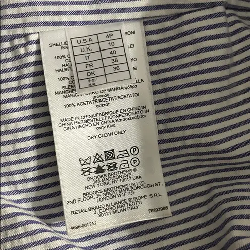 Brooks Brothers 346 Navy Blue Blazer Jacket Size 4P