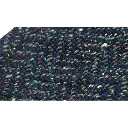 Paul Levy 1970s 1980s Long Wool Navy Confetti Chevron Print Coat Women’s Sz L Size L