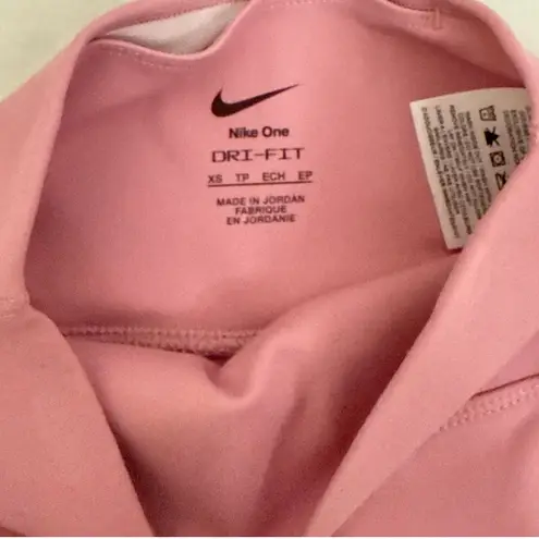 Nike  Dri Fit Leggings High Waist Pink White Gym Athletic Pants Size XS