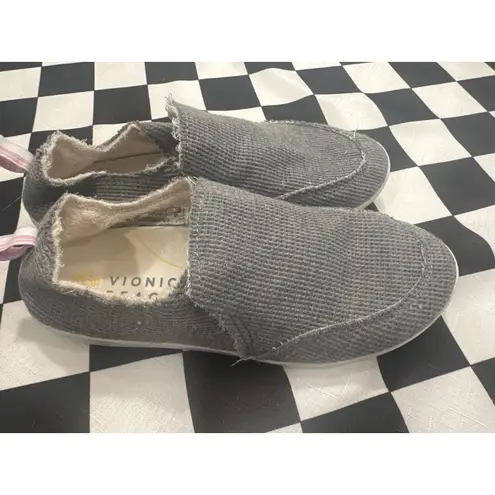 Vionic Malibu Gray Waffle Knit Slip On Casual Comfort Shoes Women's Size 8