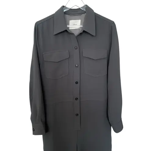 Wilfred Aritzia Utility Broiler Jumpsuit Gray Button Pockets Crepe Size Medium