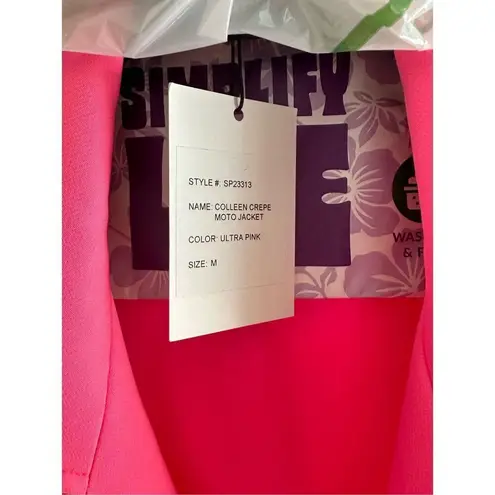 Generation Love Colleen Crepe Moto Jacket Ultra Pink Size M