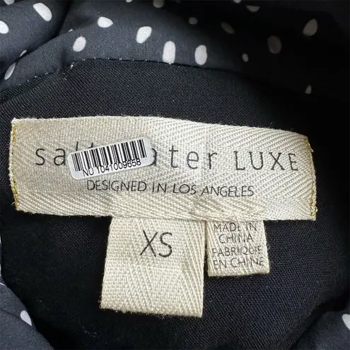 Saltwater Luxe Women's XS Black Polka Dot Puffer Jacket Mid-Length