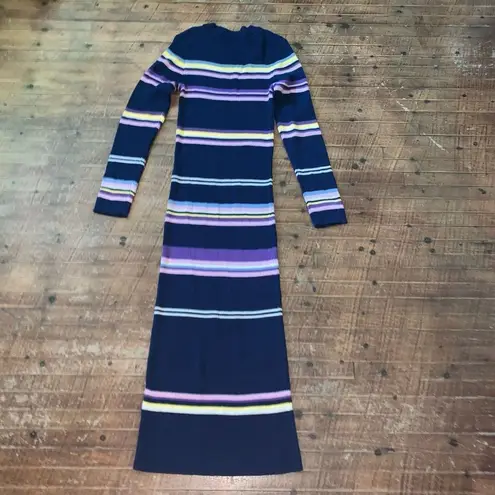 The Row All: boutique rainbow navy ribbed S Betsey long dress