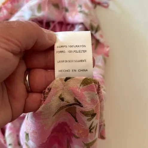 Sky to Moon Pink Floral Baby Doll Dress, Size Small