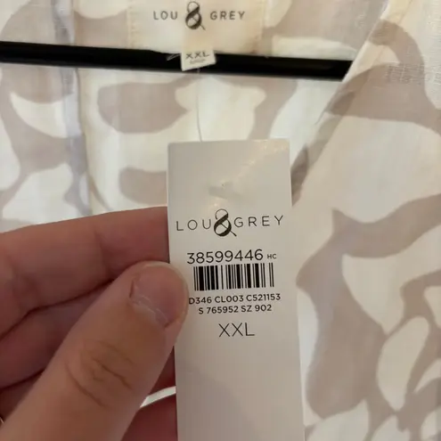 Loft  Lou & Grey NWT Jungle Linen Cotton Wide Leg Crop Pant & Tie Front Tank XXL