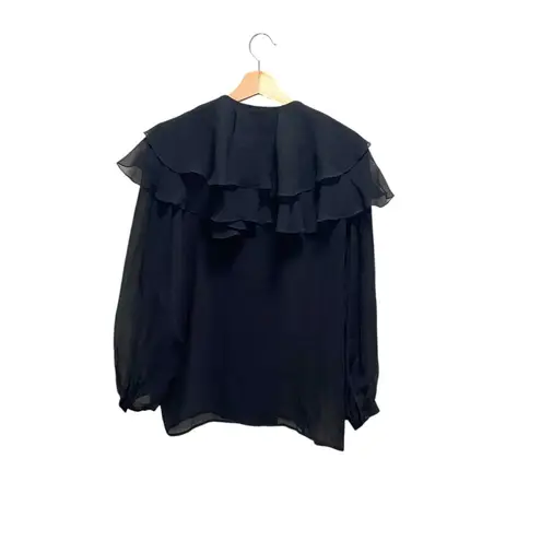 Lillie Rubin Silk Blouse Black Size M Vintage Size M