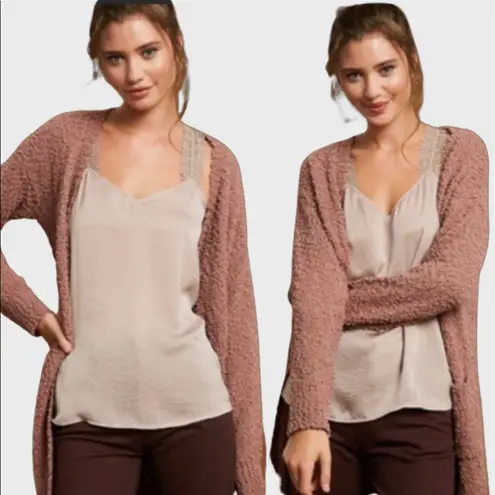 Ash Buttery Soft Popcorn Cardigan in Rose