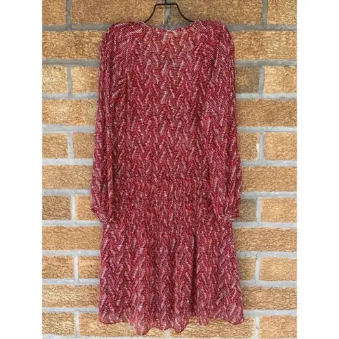 Veronica Beard Womens Priya pintucked printed silk-georgette mini dress Brick 2