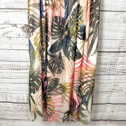 Fuzzi Jungle Mesh Print Off the Shoulder Midi Dress, EUC, Size Medium, MSRP $895 Pink