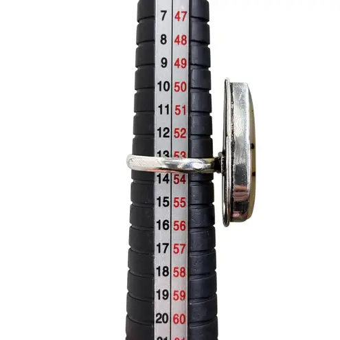 925 Sterling Silver Teardrop Agate Gemstone Ring Size 6.5