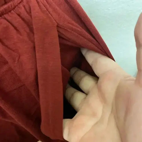 🆕Lace Splicing Drawstring Pocket Romper L🆕 Red Size L