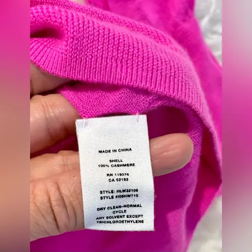 Helmut Lang Bright Pink V-Neck Ruffle Cuff Lightweight Cashmere Sweater XS - Image 6