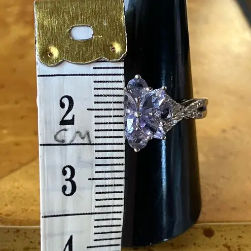 Natural Tanzanite Sterling Silver Ring Size 9.75