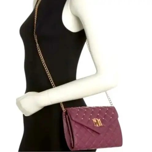Badgley Mischka NWT convertible Crossbody Purse Bag w/Diamond Quilting; Plum