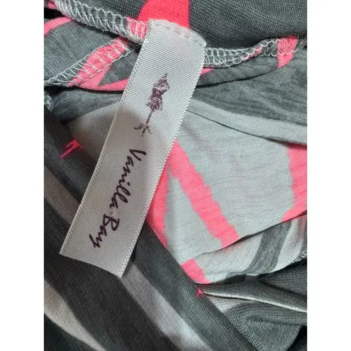 Vanilla Bay Aztec Tribal Maxi Skirt Gray Pink Chevron Boho Foldover Waist S