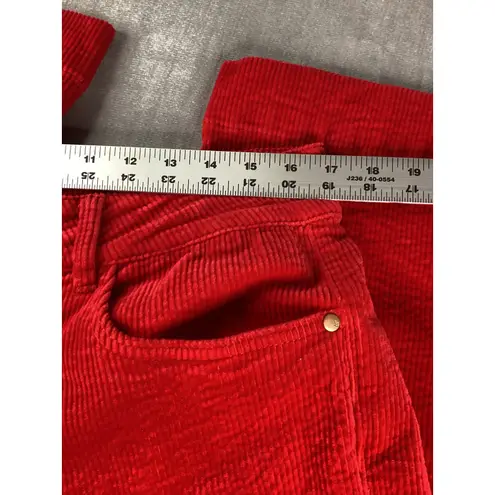 Judy Blue Red Corduroy Wide Leg Pants Women's 14W Flare Button Fly