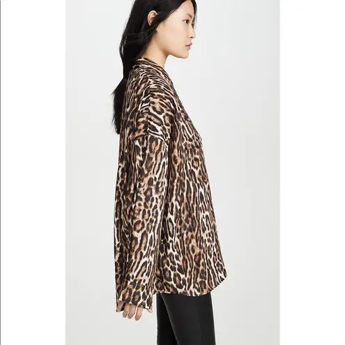 R13 Leopard Oversized Cowboy Shirt