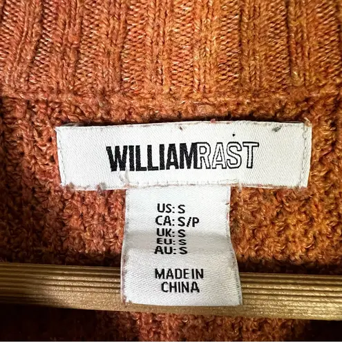 William Rast Waffle Knit 1/4 Zip Sweater Womens S Brown Cabincore Cozy Casual - Image 6