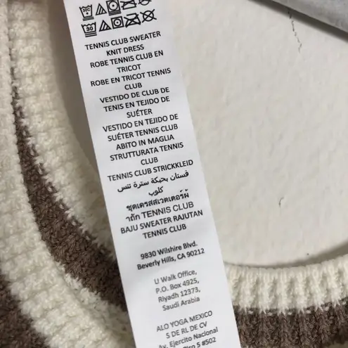 Alo Yoga Tennis Club Sweater Knit Dress Ivory/Gravel XS