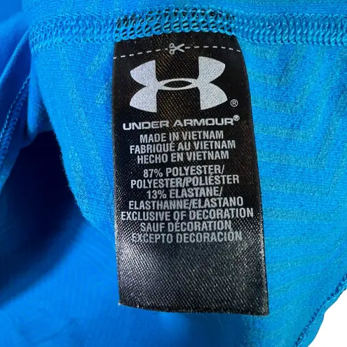 Under Armour  ColdGear Fitted Mock Neck Top Womens M Blue Thermal Athleisure