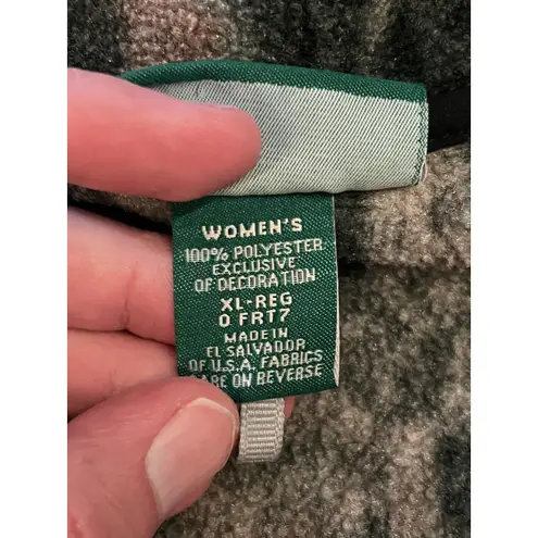 L.L.Bean Jacket Womens Extra Large Camo Polartec Fleece Full Zip Maine Hunting Green Size XL