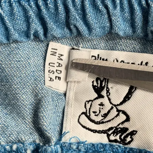 Vintage 80s Alfredo’s Wife Blue Chambray Denim Handkerchief Hem Skirt Made USA