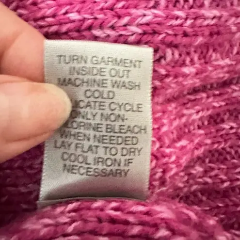 Avenue  Women Sweater 18/20 Pink Heathered Knit Pullover Cable Knit Fisherman