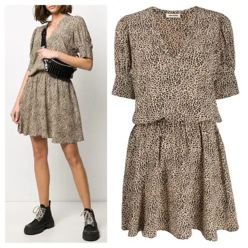 Zadig & Voltaire ZADIG & VOLTAIRE Womens SMALL Russel Print Leo Dress Leopard Cheetah Mini Dress
