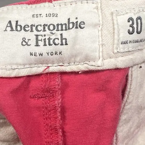 Abercrombie & Fitch Abercrombie Fitch Shorts Women’s Size 30 30x7.5 Pink Coral Button Fly Chino - Image 4
