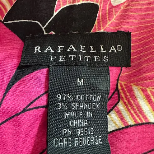 Rafaella Vibrant Pink Floral Button-Front 3/4 Sleeves Jacket Top (1079)