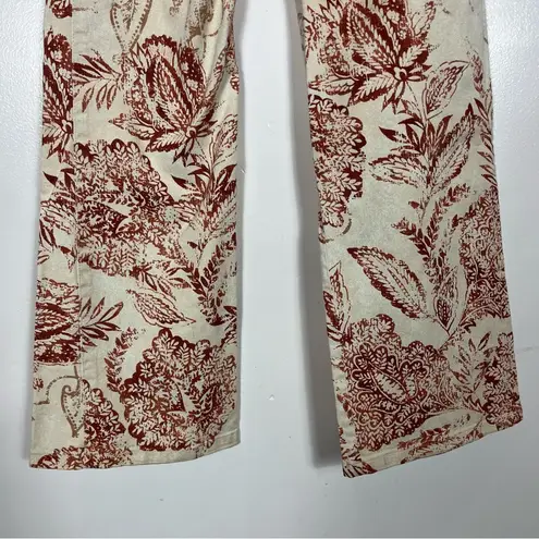 Adrienne Vittadini Pants 6 Boho Floral Straight Leg Hippie Y2K Coastal Granola