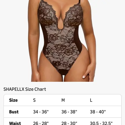 SHAPELLX Shapewear for Women Tummy Control Lace Bodysuit Brown