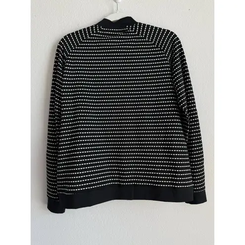 Daily Sports Women’s Large Golf Kenna Jacket Sweater Zip Up Black White Stripes