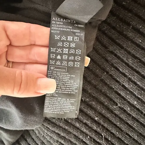 All Saints Black Teddy Jacket with High Collar