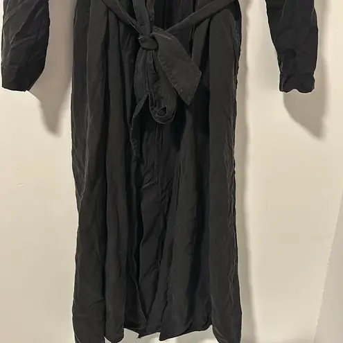 ZARA Black Long Trench Coat Lightweight Size Medium